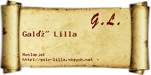 Galó Lilla névjegykártya